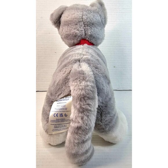 Build-A-Bear Workshop Plush Cat Gray & White Two-Tone Eyes Stuffed Animal 12" - Picture 5 of 9
